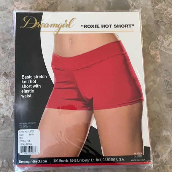 Dreamgirl Roxie Hot Short in Red, Size 3X/4X - Picture 2 of 4
